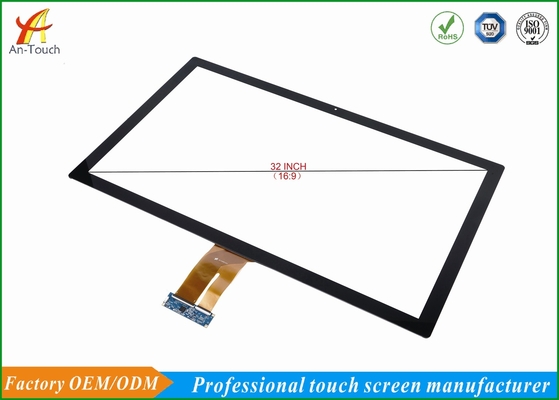 Flat 32 Inch Touch Panel Display , Large Capacitive Touch Screen High Transmittance