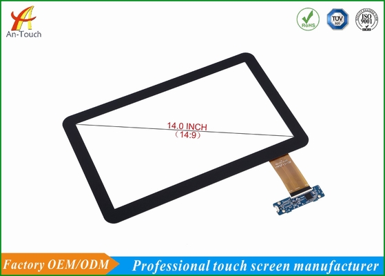 HD Panel Advertising Touch Screen Panel 14 Inch With 1.1mm Cover Lens