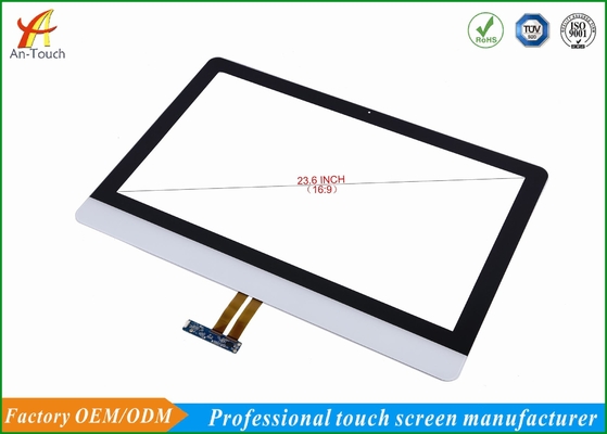 White Projected Advertising Touch Screen Panel 23.6 Inch Finger / Touch Pen Input