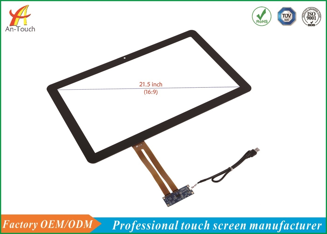 21.5 Inch KTV Touch Screen Panel 2mm Thickness 6H Cover Glass , 4KV ESD Contact