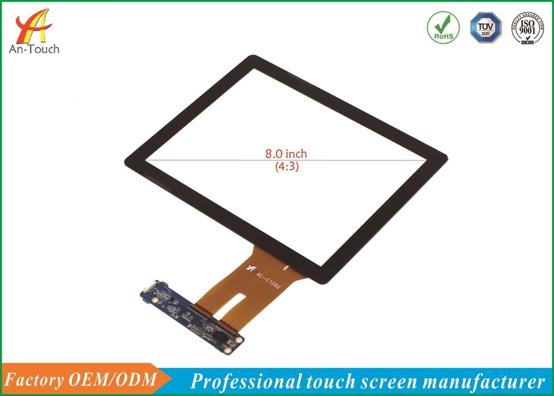 Customized 8.0 Inch Industrial Touch Screen Panel AG/AR/AF Cover Treatment